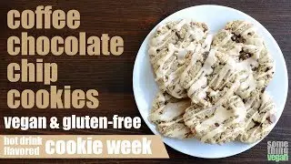 coffee chocolate chip cookies (vegan & gluten-free) Something Vegan hot drink flavored cookie week