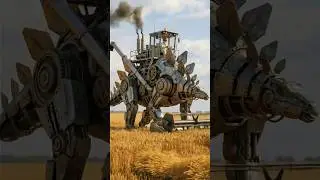Handmade Stegosaurus Harvesting Machine 🦖 | Experimental Dinosaur‑Style Farm Prototype! #farming