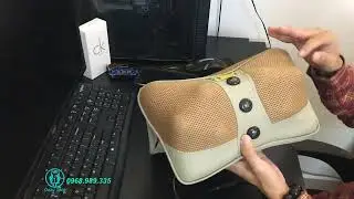 Gối massage hồng ngoại 6 bi Ayosun Hàn Quốc Chính Hãng