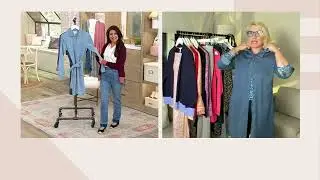 Isaac Mizrahi Live! Bridgehampton Stretch Chambray Dress on QVC