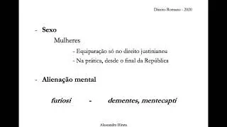 Direito Romano - Prof. Alessandro Hirata - Capacidade de agir