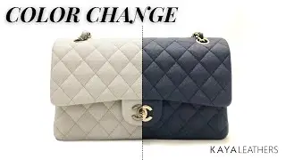 Color Change for Chanel Flap Bag - White to Navy Blue!