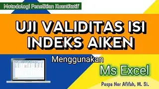 UJI VALIDITAS ISI INDEKS AIKEN - Pertemuan 14