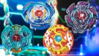 BEYBLADE - ARK BAHAMUT,SPRIGGAN REQUIEM,BEAT KUKULCAN ,GOD VALKYRIE (BATALHA DO ANIME)