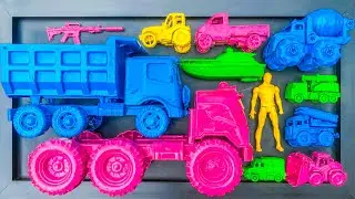Membersihkan mainan mobil mobilan,mobil molen,mobil truck pasir,mobil polisi,mobil pick up,traktor