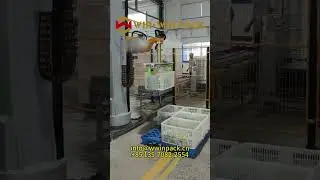 Single-column joint palletizer for plastic crate palletizing #machine #shorts #palletizer