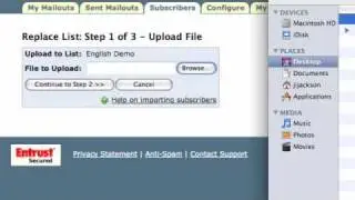 How to import a mailing list
