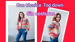 Chaqueta crochet con canes&uacute; redondo #ganchillo #crochet #tejedoras #hechoamano #diy 