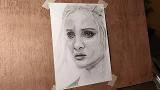 Charcoal Time-Lapse Sketch of Freya Allan as Ciri The Witcher Art