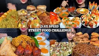 ASMR: Eating Indian Street food challenge 😍😋 fried momo noodles Maggie dahi Puri Mukbang 🤤