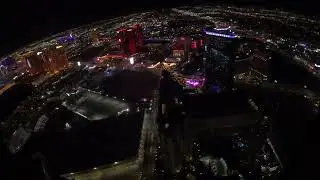 Night flight over the Las Vegas Strip 