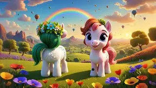 Three Baby Ponies Gallop and Sing | Fun Pony Song for Kids | Nursery Rhymes and Baby Songs