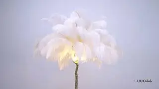White Ostrich Feather Table Lamp Ⅵ