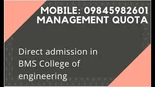 Management quota admission in BMS College of engineering Bangalore