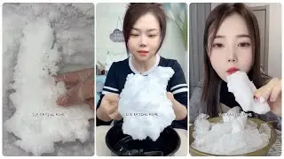 Crystal Clear Ice Sounds | Eating Snow Ice from the Fridge