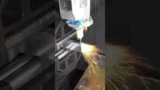 The unique laser tube cutting machine cuts stainless steel square tubes very smoothly #lasercutter