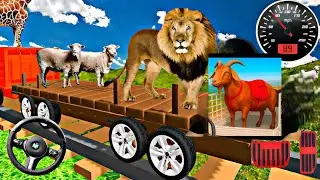 🦁🐐 Animal Lion Attack Goat Transport Truck Simulator Cargo 3D Game