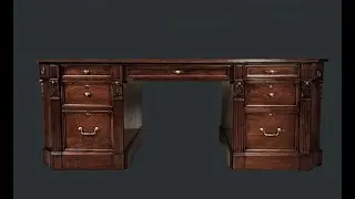 FURNITURE DESIGNER Unique Luxury Leather Partner Desk | Whittington Gallery Interiors LLC