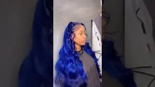 Blue color wig install