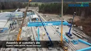 Assembly of 100t gantry crane for concrete factory - TEICHMANN CRANES