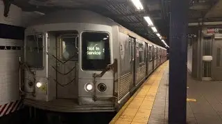 IND Queens Blvd Line: (E) Express and (M) (R) Local Trains with Garbage Train @ Queens Plaza
