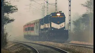 [400th Upload] - ABR ALCo twins WDM3A+WDM3A Ashram Express Smashing heavy Smog at Full Speed!