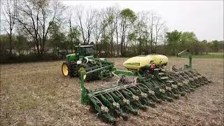 DONNIE MYERS FARMS PLANTING SOYBEANS APRIL 27TH 2023 BROWNSVILLE, INDIANA JOHN DEERE 9330 TRACTOR