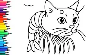 Рисование, раскрашивание и рисование кота-креветки Trippi Troppi для детей и малышей_ Детское тво...