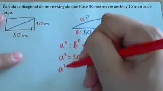 Calcular la diagonal de un rectángulo o cuadrado y problema de calcular la diagonal