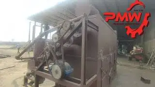 PMW Rotary Torrefaction machine for continous carbonization and biocharcoal production.