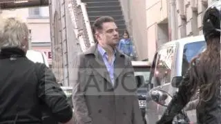 Leonardo DiCaprio on the movie set of Inception shot in Paris