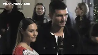 Beatrice Valli with Marco Fantini & other guests @ show MOSCHINO 20 february 2020 Milan Fashion Week