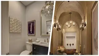75 Dark Wood Floor And Brown Floor Powder Room Design Ideas You'll Love ⭐️