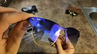 Распаковка Ray Ban RB 3576 Clubmaster Blaze (синий/золотой)