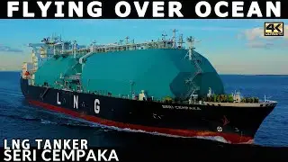 Beautiful MOSS Type LNG Tanker in motion | Seri Cempaka | Flying Over Ocean | DJI Mavic 2 Pro