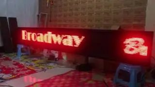 Running Text Merah 40x300Cm Wifi + LAN Outdoor