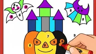 🎨 Color by Number for Kids | Fun Halloween Coloring Game 👻🦇