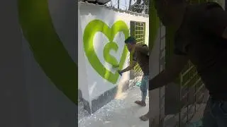 Wallpainting Green Colour Fast Code 🏡#art #viralvideo #trendingvideo #homedecor #shortfeed #reels