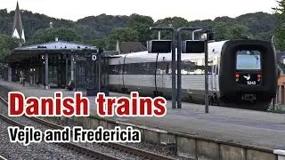 Rail traffic at Vejle and Fredericia stations in Denmark