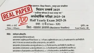 CG Board 12th Business Studies Mission Utkarsh Ardhvarshik Pariksha 2025| Business 💯 real paper 
