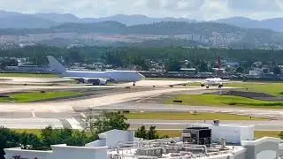 B-747 TAXI & takeoff San Juan SJU Puerto Rico