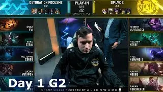 DFM vs SPY | Day 1 Play-In Stage S9 LoL Worlds 2019 | DetonatioN FM vs Splyce