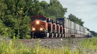 70 mph BNSF Z train flying west ( Z-WSPNBY )!! BNSF Transcon: Marceline sub..7/12/25