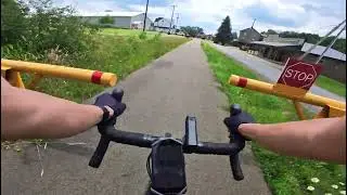 Bike ride: south on Rail 66 Country Trail at Lucinda, from port-a-potty (mile 7.5) to parking (7.2)