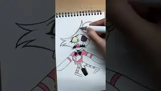 How to draw Angel dust 💗 from Hazbin hotel || easy step by step sketching to colouring process ! 