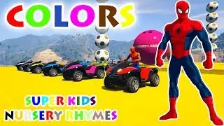 FUN LEARN COLOR ATV, BOATS & JETSKI CHALLENGE w/ SUPERHEROES for Children Nursery Rhymes Trailer