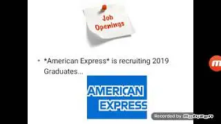 Job openings for 2019 Passouts - American express