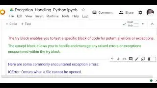 Lecture 24:  Exception Handling In Python (Hindi)
