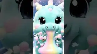 Kawaii Dragon &mdash; Birthday SLIME vomit 🎂🐉💥 (Cute & Pastel Chaos) #asmr #shorts #slime #cute #mochi