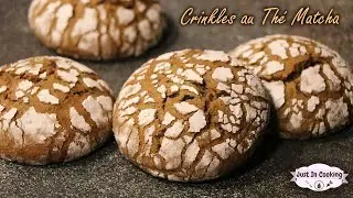 Recette des Biscuits Craquelés ou Crinkles au Thé Matcha, Chocolat Blanc et Vanille